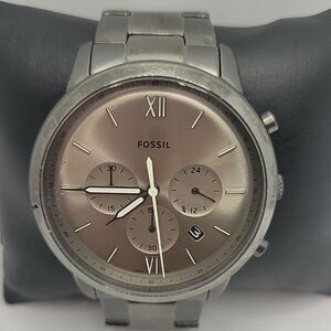 Fossil Neutra FS5492 Men's Smoke Stainless Steel Analog Dial Quartz Watch DE62